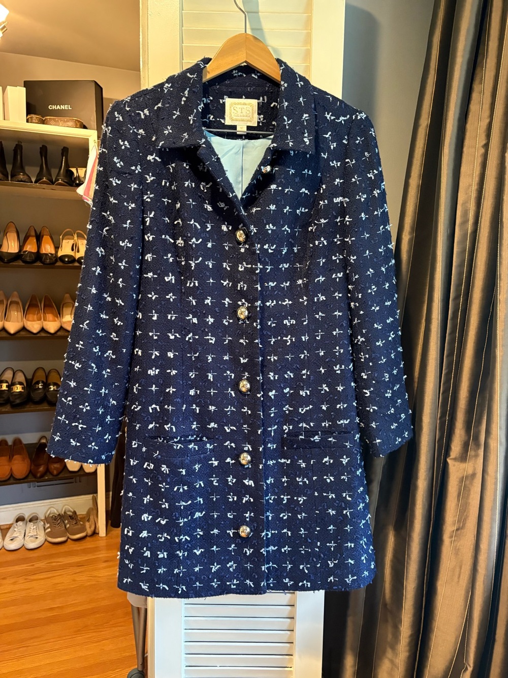 Sail to Sable Navy Tweed Lady Coat Trench